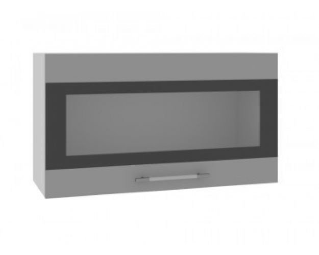 Ройс ВПГСФ 800 Шкаф верхний горизонтальный со стеклом с фотопечатью высокий (Графит софт/корпус Серый)