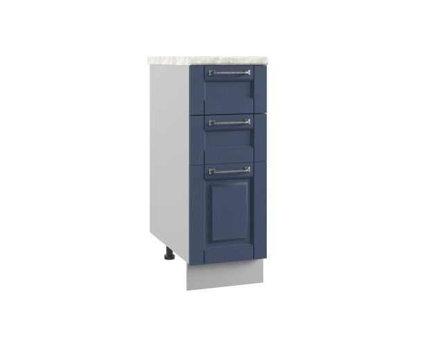 Гарда СМЯ 300 шкаф нижний метабокс с 3-мя ящиками (Индиго/корпус Серый)