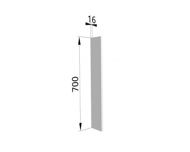 Панель торцевая (для шкафа верхнего торцевого высотой 700 мм) ПТ 400 Мелисса (Пудра скин)
