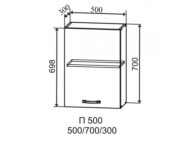 Ройс П 500 Шкаф верхний (Графит софт/корпус Серый)