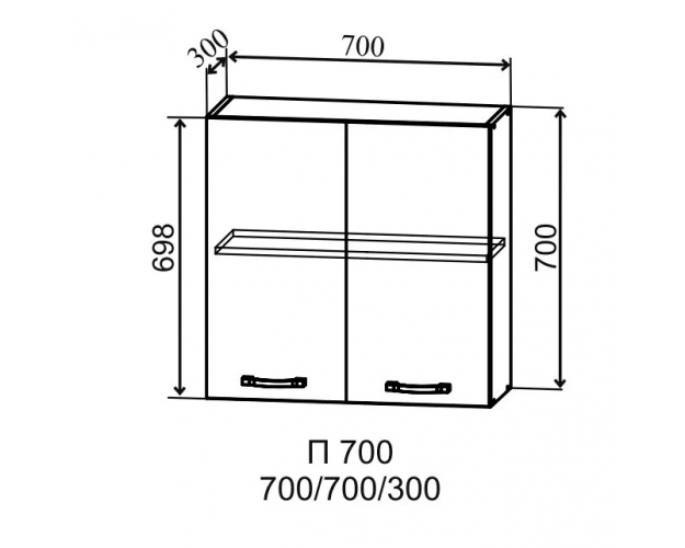 Ройс П 700 Шкаф верхний (Графит софт/корпус Серый)