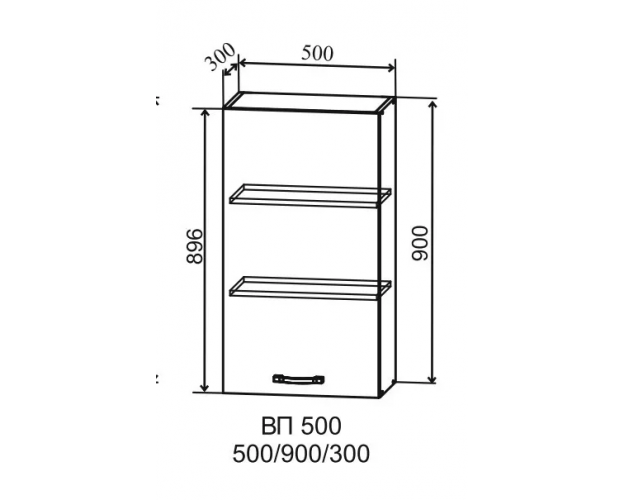 Ройс ВП 500 Шкаф верхний высокий (Графит софт/корпус Серый)