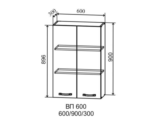 Гарда ВП 600 шкаф верхний высокий (Серый Эмалит/корпус Серый)