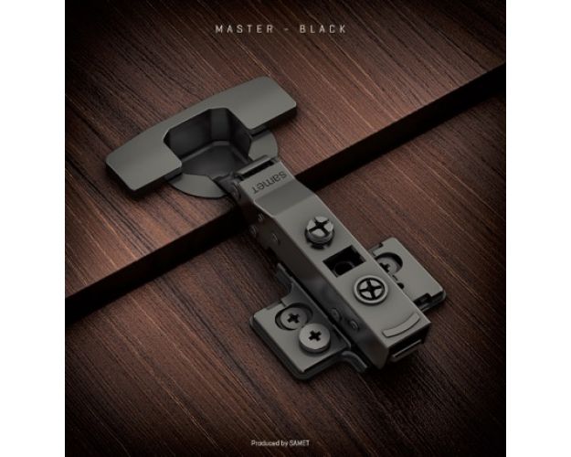 Петля MASTER BLACK накладная со встроенным доводчиком, 48мм