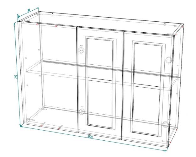 Олива глянец ШВУПС 1000 Шкаф верхний угловой со стеклом (Белый глянец/корпус Белый)
