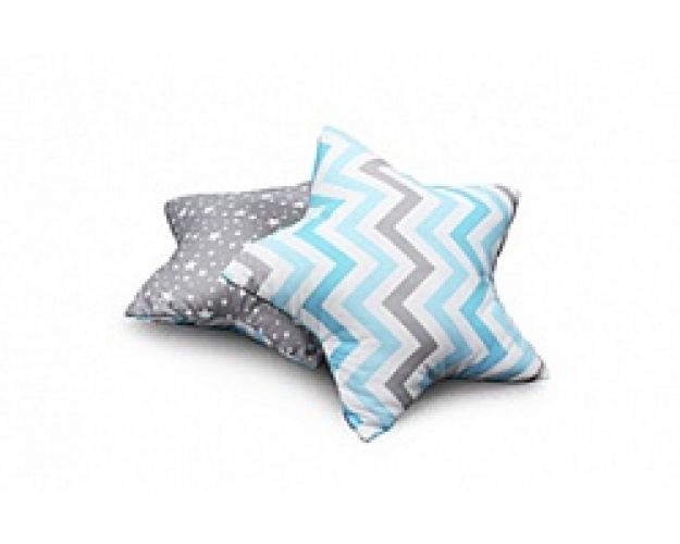 Подушка Звезда Зигзаг небесный/Звездопад на сером