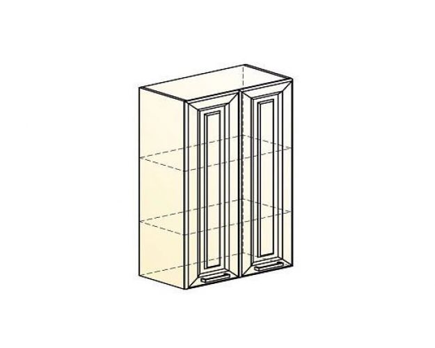Мишель Шкаф навесной L600 Н900 (2 дв. гл.) (эмаль) (белый/кофейный)