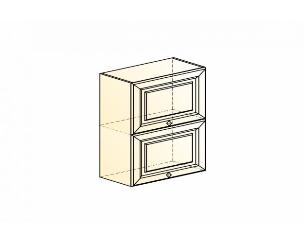 Монако Шкаф навесной L600 Н720 (2 дв. гл. гориз.) (Белый/Мята матовый)