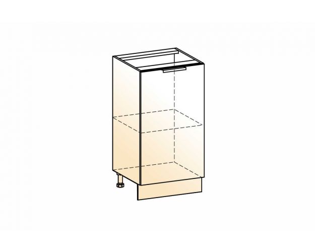 Стоун Шкаф рабочий L400 (1 дв. гл.) (белый/джелато софттач)