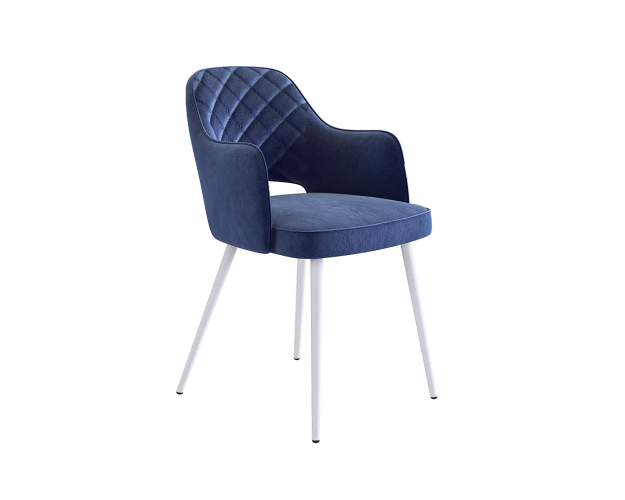 Стул Оксфорд синий (велюр) / белый