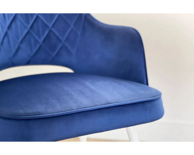Стул Оксфорд синий (велюр) / белый