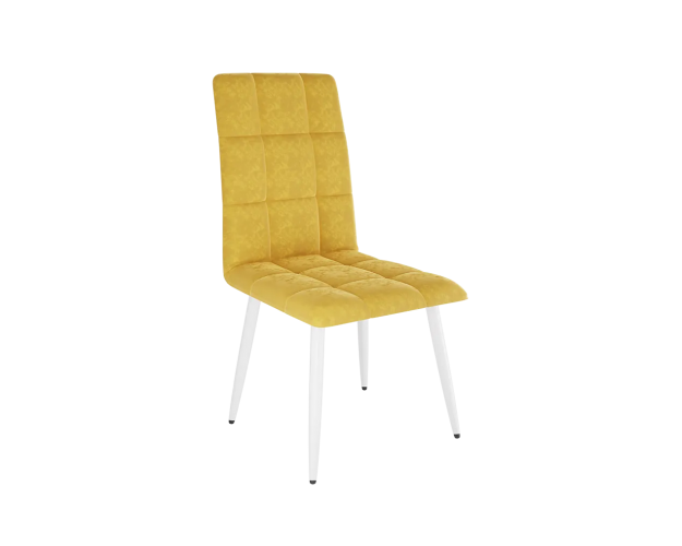 Стул Турин 2 желтый (велюр) / белый