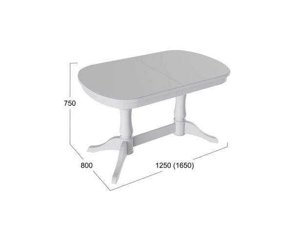 Стол обеденный Валенсия S-182 белый матовый