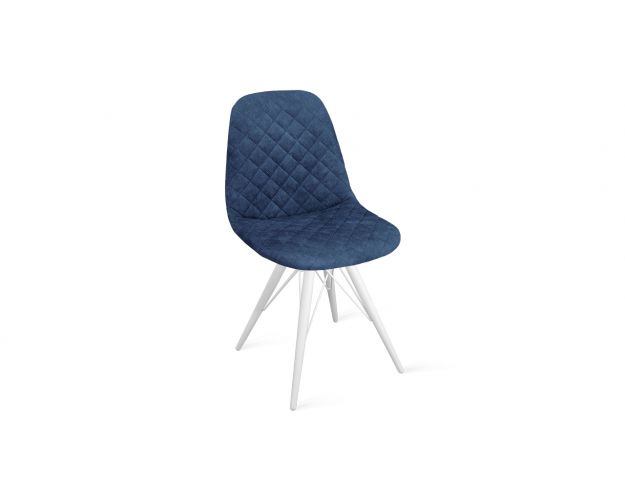 Стул «Ричи» К3 Белый/Микровелюр Wellmart Blue