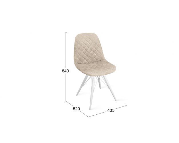 Стул «Ричи» К3 Белый/Микровелюр Wellmart Dark Beige