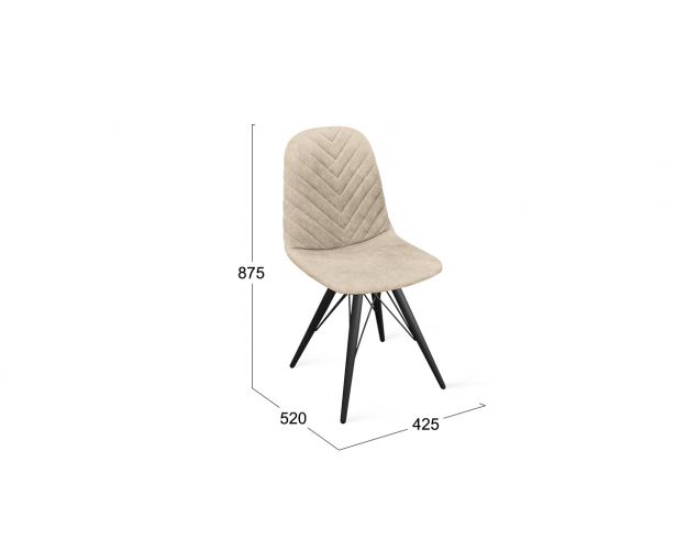 Стул «Шерри» К3 Черный муар/Микровелюр Wellmart Dark Beige