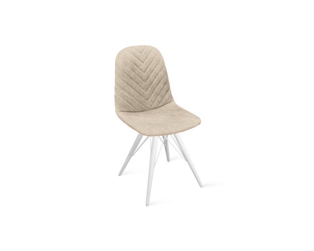 Стул «Шерри» К3 Белый/Микровелюр Wellmart Dark Beige