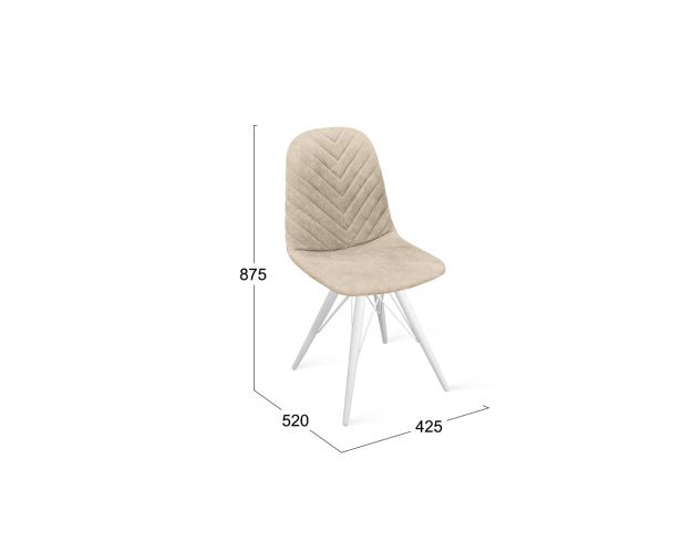 Стул «Шерри» К3 Белый/Микровелюр Wellmart Dark Beige