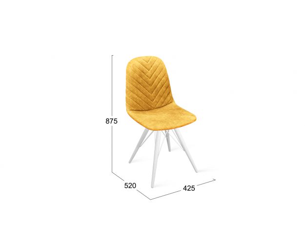 Стул «Шерри» К3 Белый/Микровелюр Wellmart Yellow