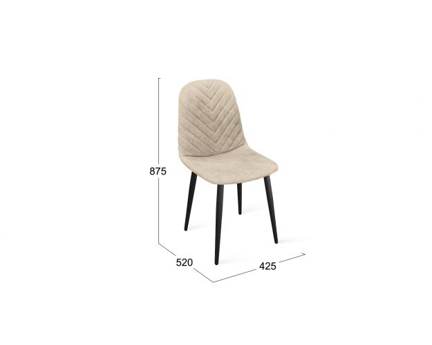 Стул «Шерри» К1С Черный муар/Микровелюр Wellmart Dark Beige
