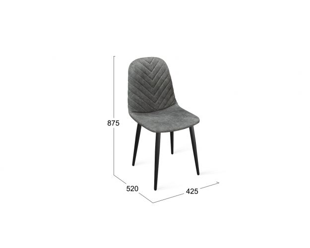 Стул «Шерри» К1С Черный муар/Микровелюр Wellmart Graphite